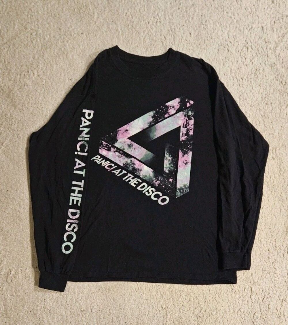 Panic At The Disco Shirt Mens L Black Penrose Graphic Band Emo Pop Rock Punk LS